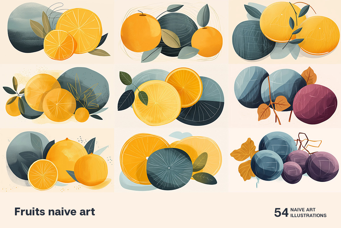 Fruits naive art Fruits naive art