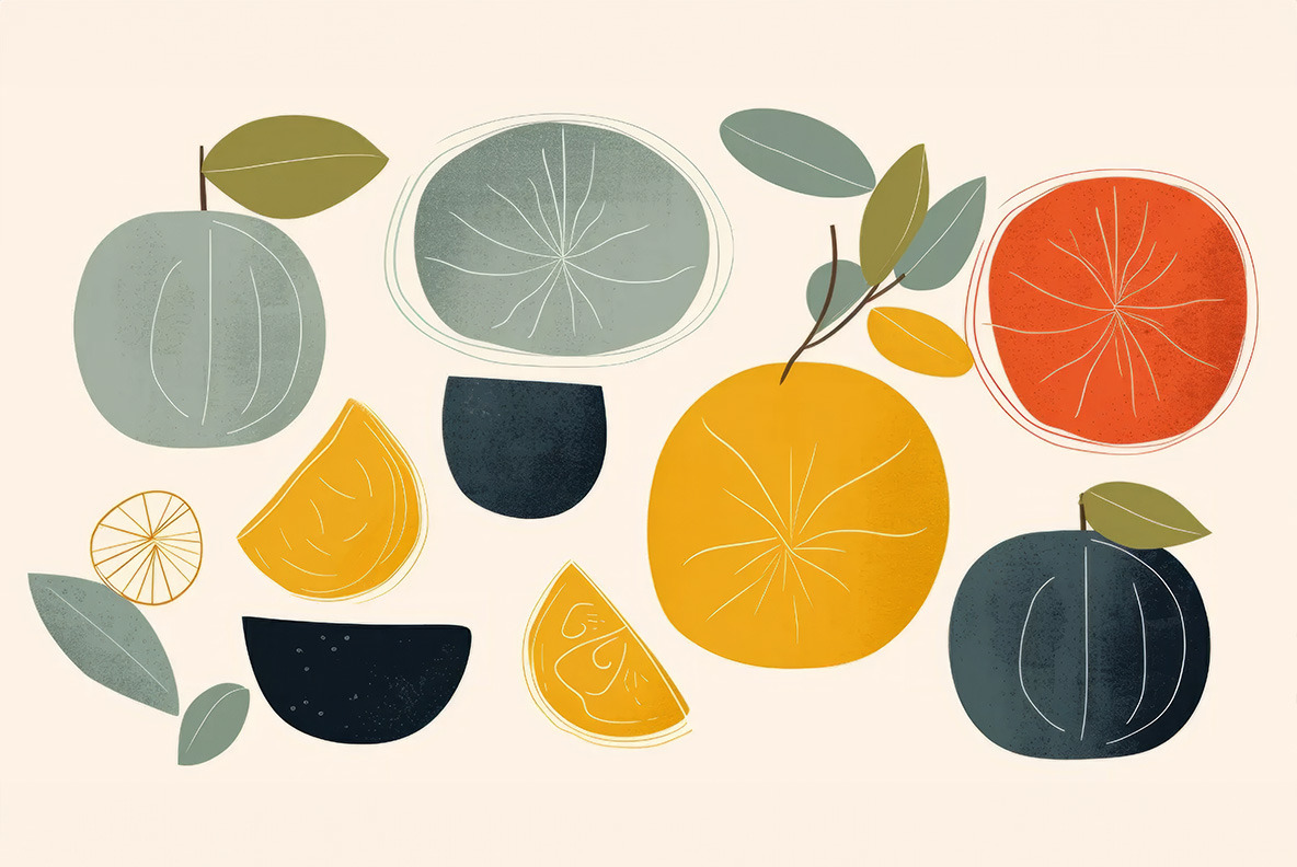 Fruits naive art Fruits naive art