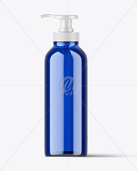 Blue Pump Bottle Mockup