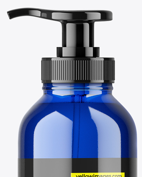 Blue Pump Bottle Mockup