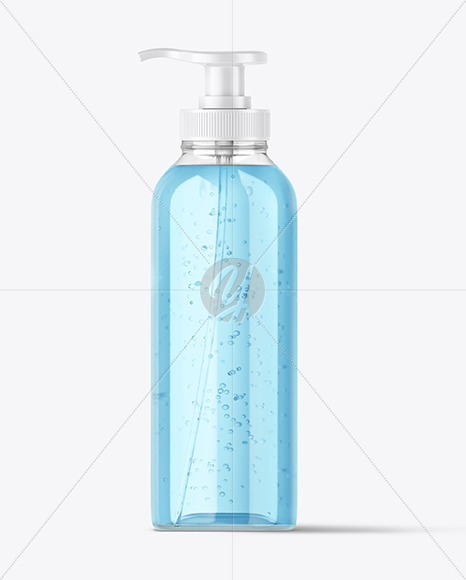 Clear Gel Bottle with Pump Mockup