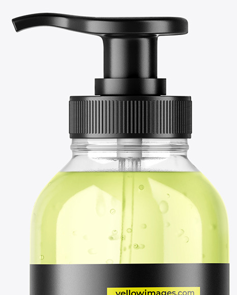 Clear Gel Bottle with Pump Mockup