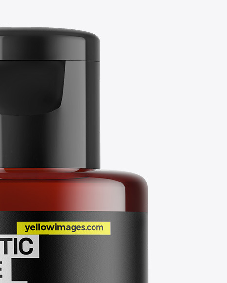 Dark Amber Cosmetic Bottle Mockup