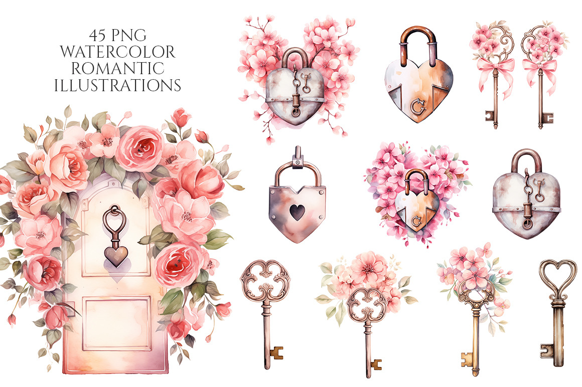 Watercolor Valentine Day PNG Watercolor Valentine Day PNG