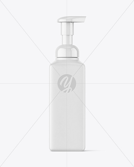 Matte Square Bottle With Pump Mockup