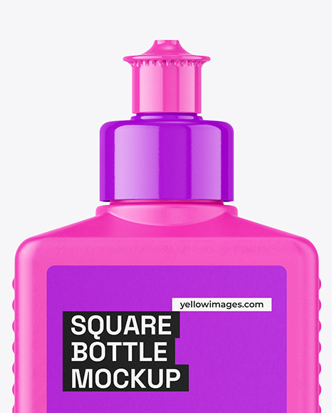 Matte Plastic Bottle with Push Pull Cap Mockup