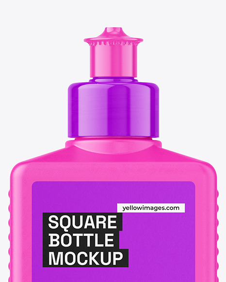 Matte Plastic Bottle with Push Pull Cap Mockup