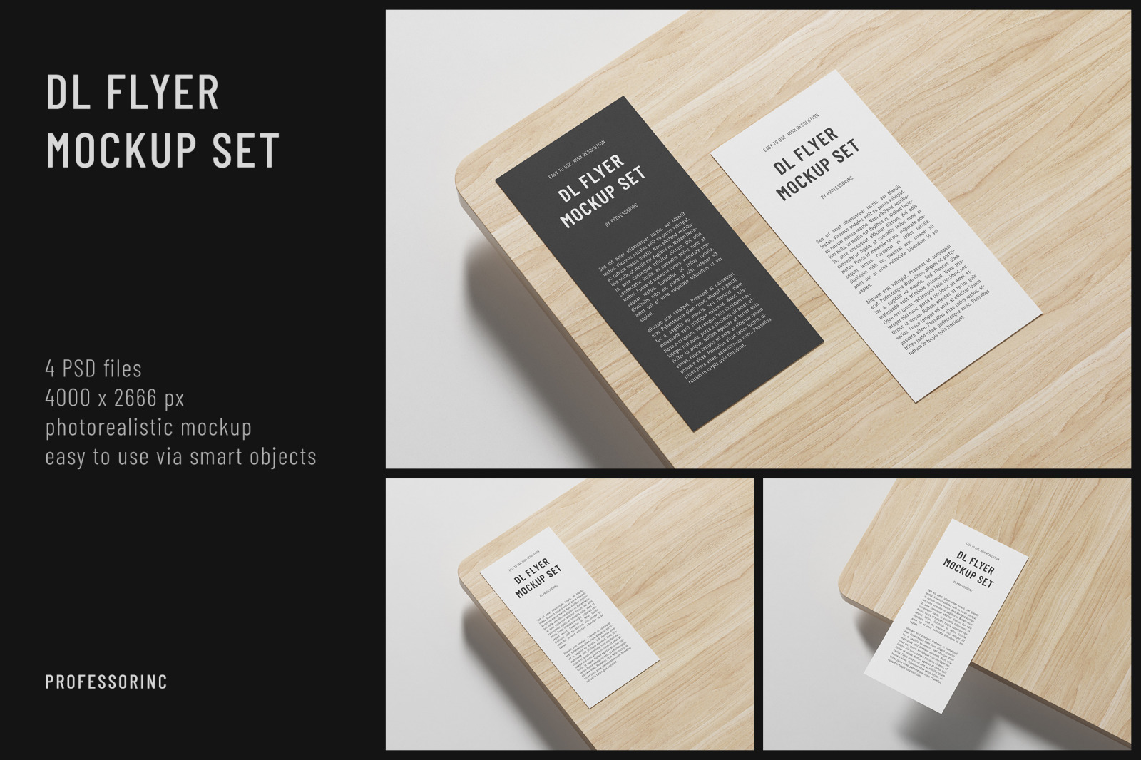 Portrait DL Flyer Mockup Set Portrait DL Flyer Mockup Set