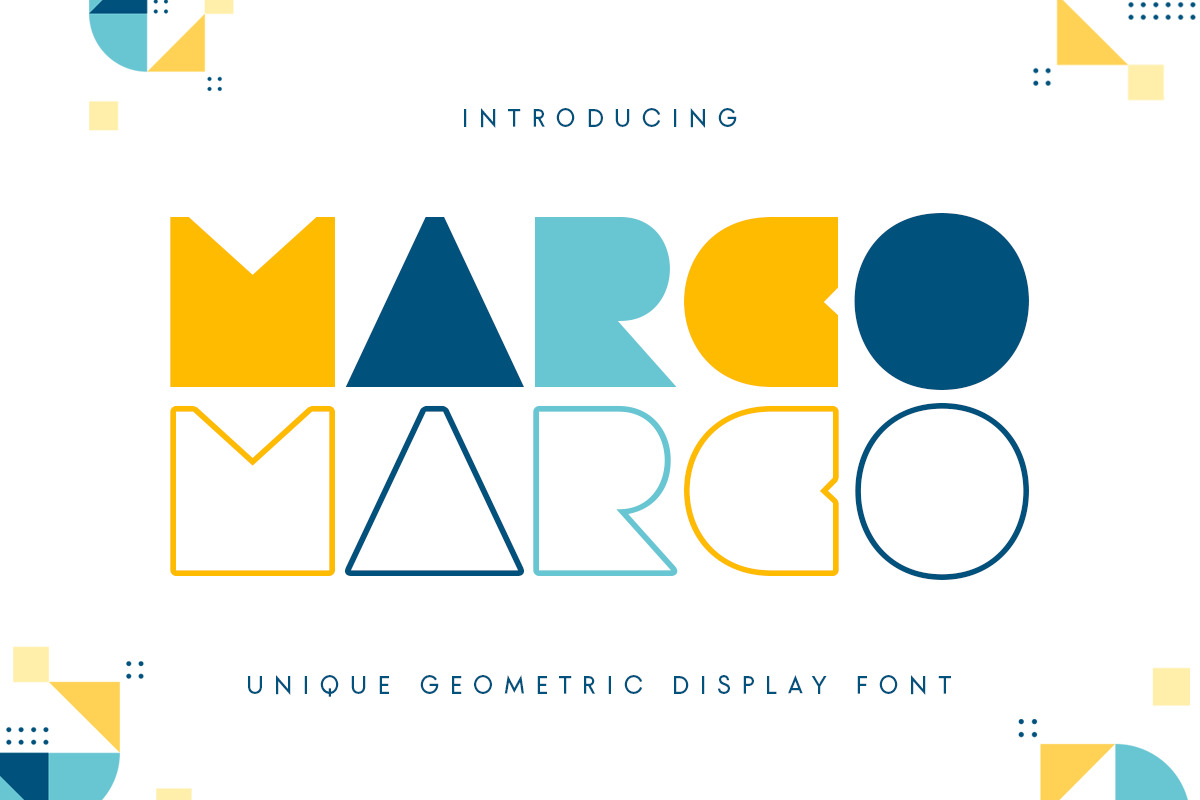MARCO - Unique Geometric Display Font MARCO - Unique Geometric Display Font