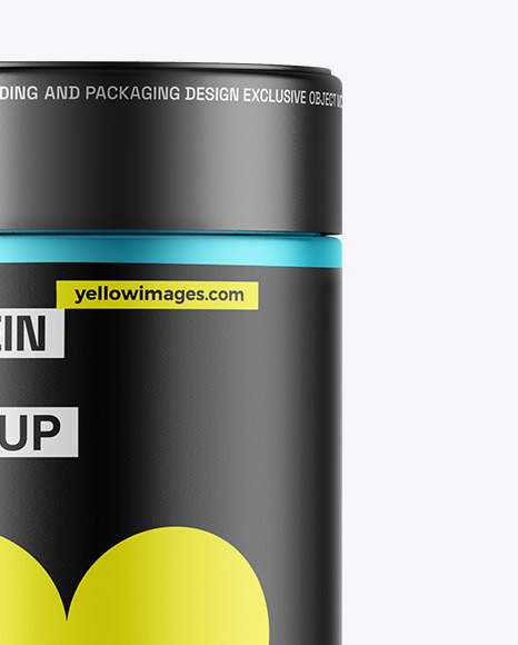 Matte Metallic Protein Jar Mockup Matte Metallic Protein Jar Mockup