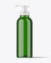 Green Bottle with Pump Mockup