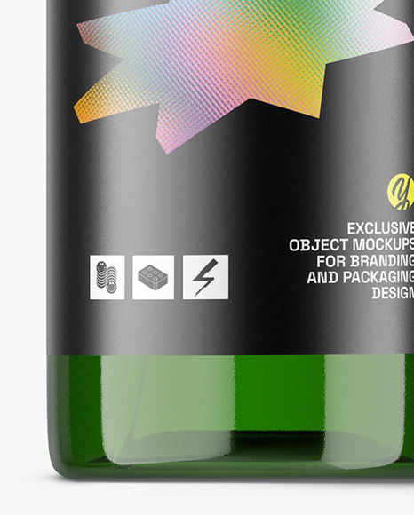 Green Bottle with Pump Mockup