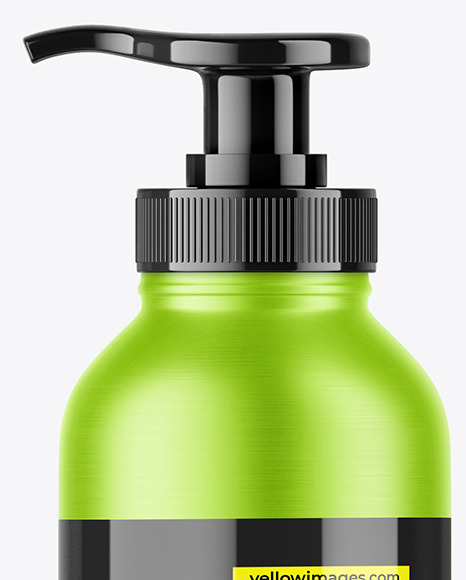 Metallic Bottle with Pump Mockup