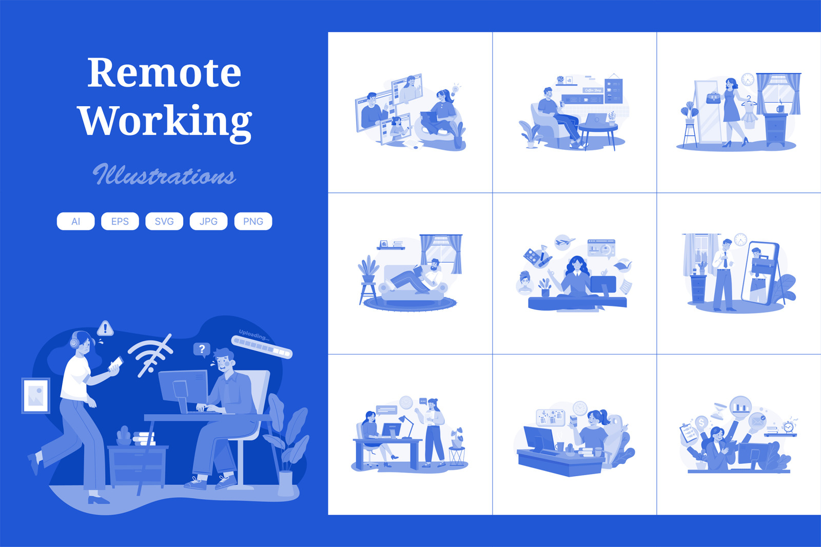 M527_Remote Working Illustration Pack M527_Remote Working Illustration Pack