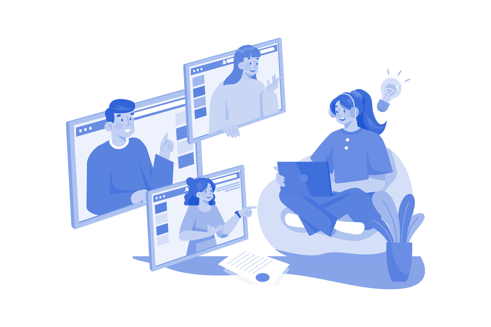 M527_Remote Working Illustration Pack M527_Remote Working Illustration Pack