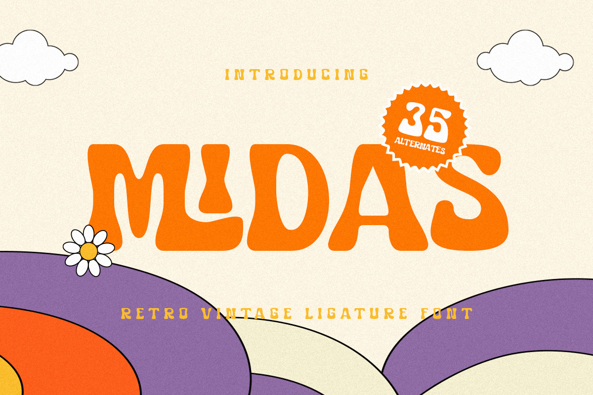 Midas - Retro Vintage Ligature Font Midas - Retro Vintage Ligature Font