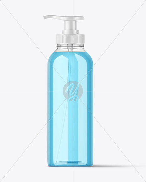 Clear Bottle with Pump Mockup