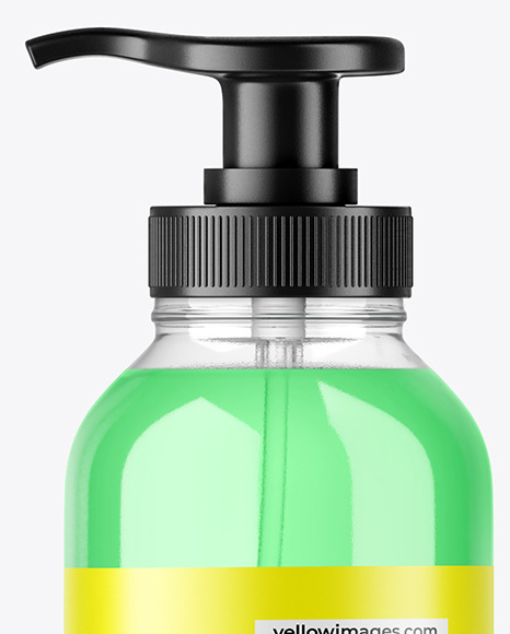 Clear Bottle with Pump Mockup