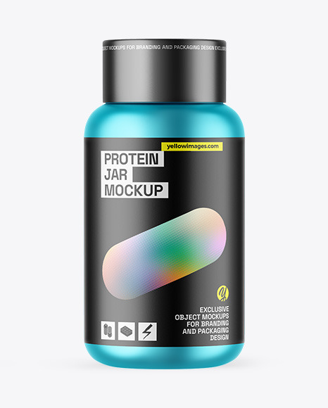 Matte Metallic Protein Jar Mockup