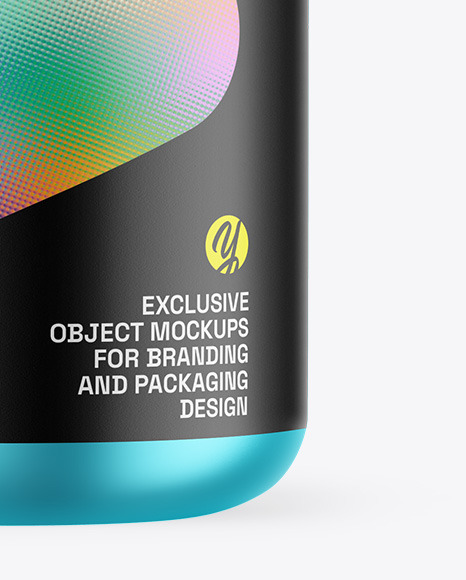 Matte Metallic Protein Jar Mockup Matte Metallic Protein Jar Mockup