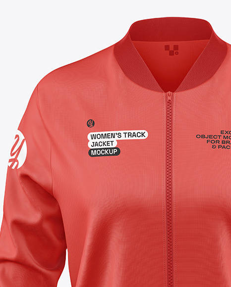 Women's Long Sleeve Track Jacket Mockup – Front View