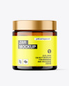 Amber Jar with Fish Oil Mockup