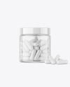 Clear Jar with Capsules Mockup