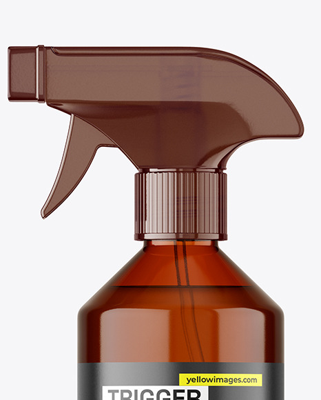 Amber Trigger Spray Bottle Mockup