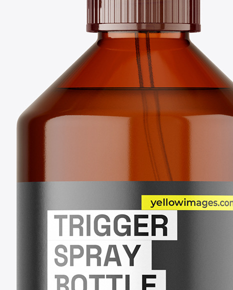 Amber Trigger Spray Bottle Mockup