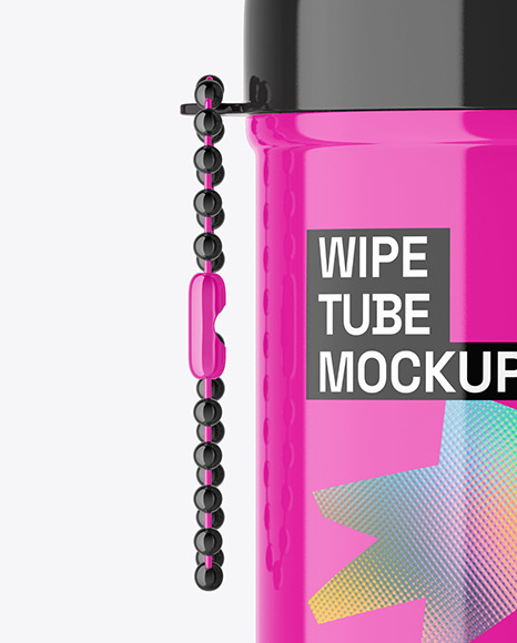 Glossy Wipes Tube Mockup