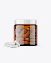 Amber Jar with Pills Mockup