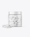 Clear Jar with Pills Mockup