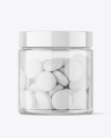 Clear Jar with Tablets Mockup