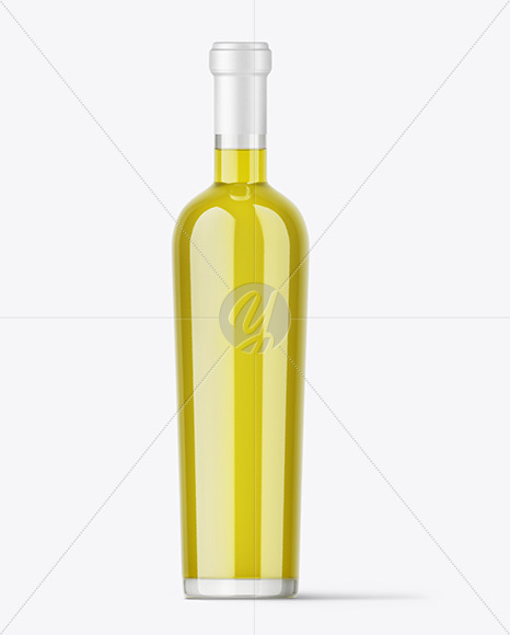 1L Clear Glass Olive Oil Bottle Mockup