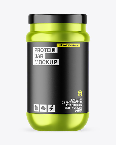 Metallic Protein Jar Mockup