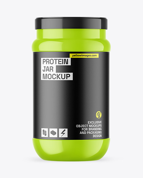 Glossy Protein Jar Mockup