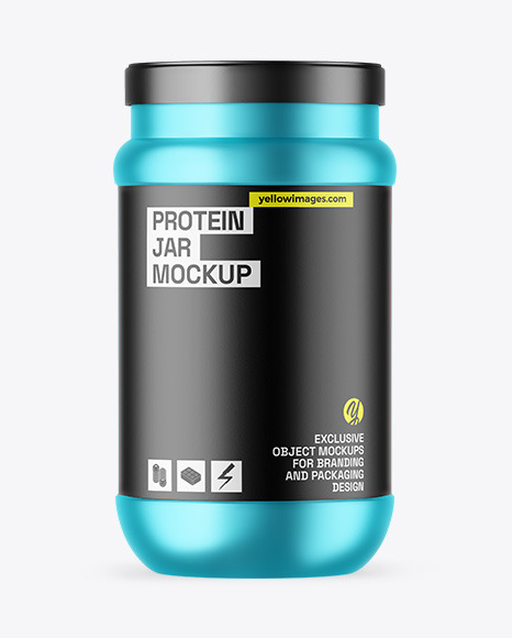 Matte Metallic Protein Jar Mockup