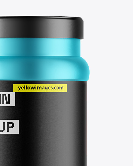 Matte Metallic Protein Jar Mockup Matte Metallic Protein Jar Mockup