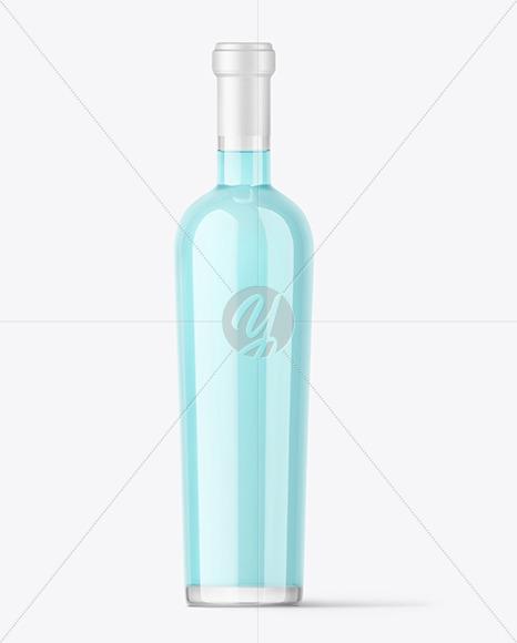 Clear Glass Beverage Bottle Mockup