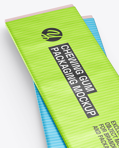 Chewing Gum Sticks in Metallic Sleeve Mockup