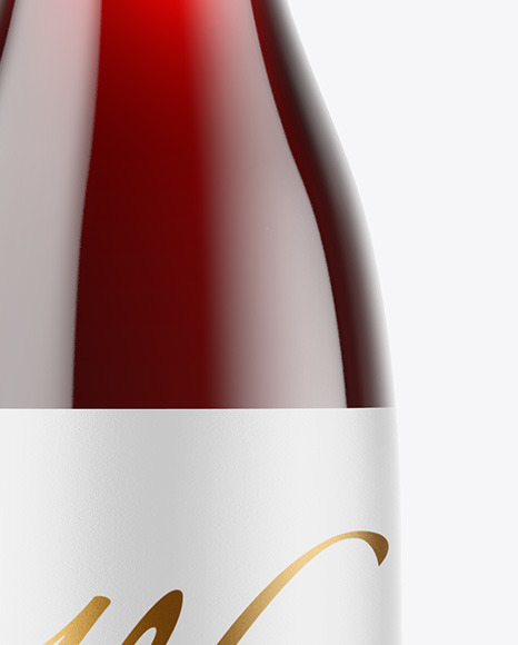 Clear Glass Red Wine Bottle Mockup