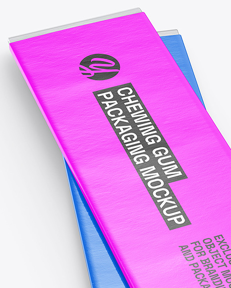 Chewing Gum Sticks in Glossy Sleeve Mockup