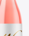 Clear Glass Pink Wine Bottle Mockup
