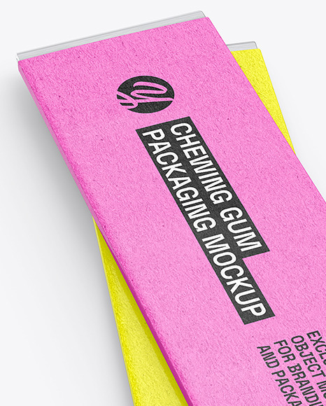 Chewing Gum Sticks in Kraft Paper Sleeve Mockup