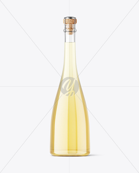 Clear Glass White Wine Bottle Mockup