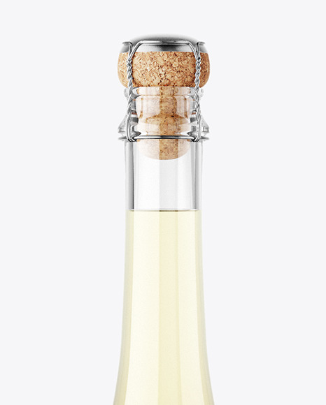 Clear Glass White Wine Bottle Mockup