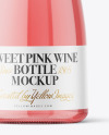 Clear Glass Pink Wine Bottle Mockup