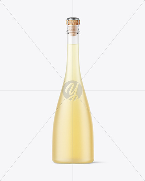 Frosted Glass White Wine Bottle Mockup Frosted Glass White Wine Bottle Mockup