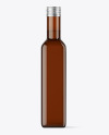 Square Amber Glass Bottle w/ Metallic Cap Mockup