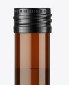 Square Amber Glass Bottle w/ Metallic Cap Mockup